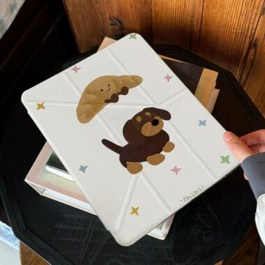 Cartoon bread puppy Y-fold tri-fold shockproof iPad case