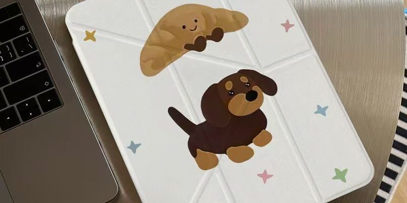 Cartoon bread puppy Y-fold tri-fold shockproof iPad case