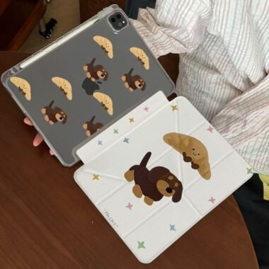 Cartoon bread puppy Y-fold tri-fold shockproof iPad case