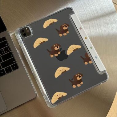 Cartoon bread puppy Y-fold tri-fold shockproof iPad case