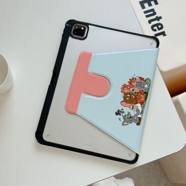 Cartoon cat and mouse tri-fold Y-fold shockproof iPad case