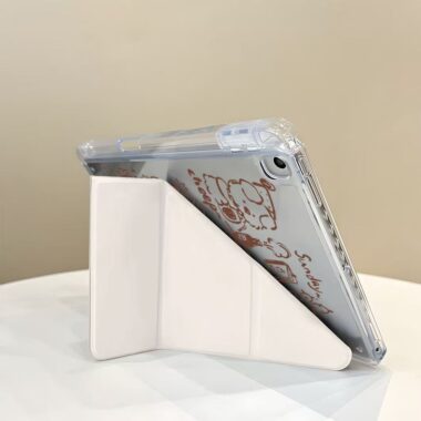 Coffee line puppy Y fold shockproof iPad case