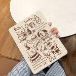 Coffee line puppy Y fold shockproof iPad case