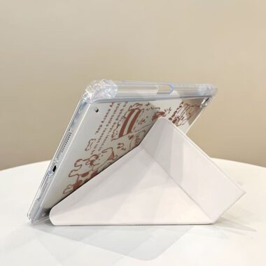 Coffee line puppy Y fold shockproof iPad case