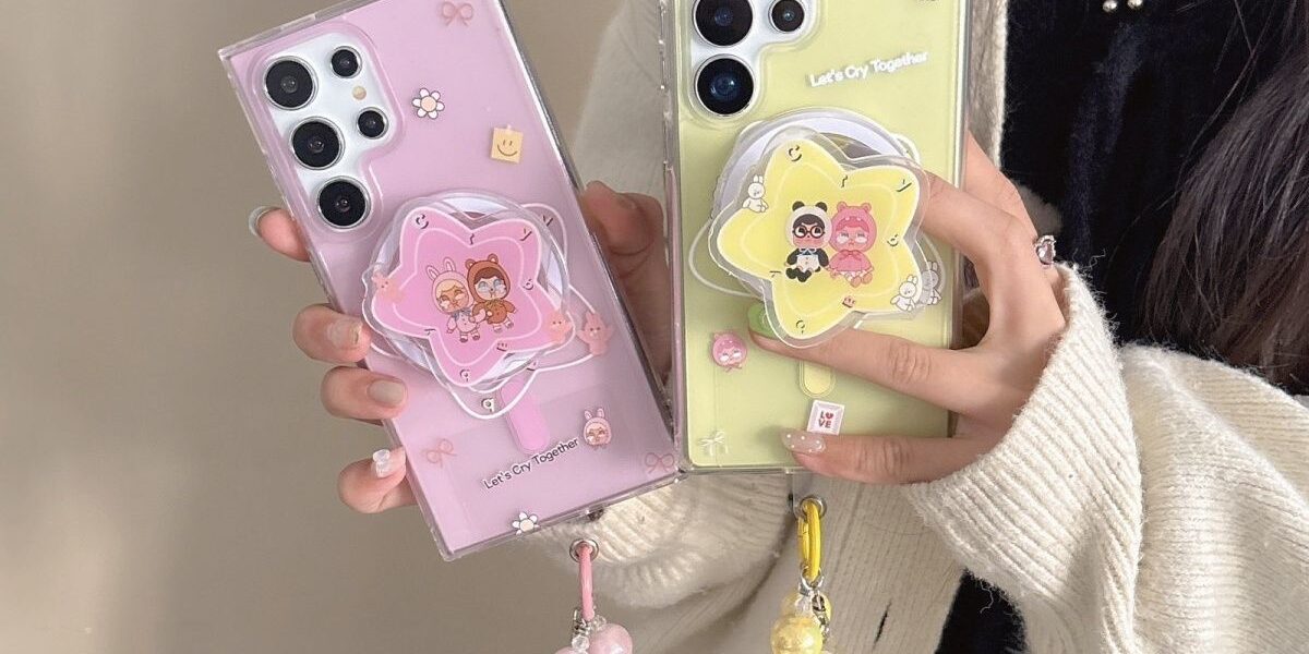 Cartoon cry baby star stand shockproof Samsung phone case
