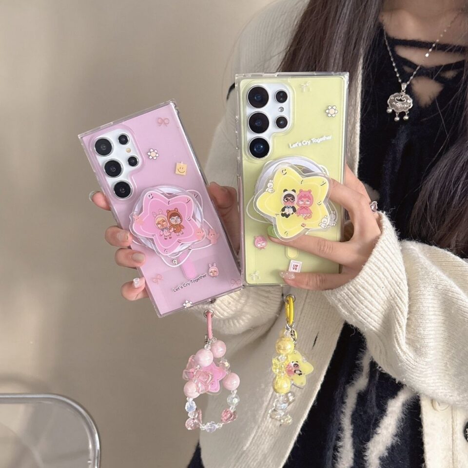 Cartoon cry baby star stand shockproof Samsung phone case