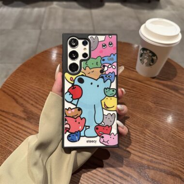 Funny cartoon dog magnetic clear shockproof Samsung phone case
