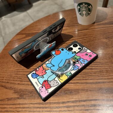 Funny cartoon dog magnetic clear shockproof Samsung phone case
