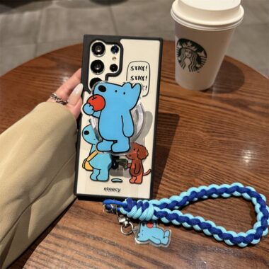 Funny cartoon dog magnetic clear shockproof Samsung phone case
