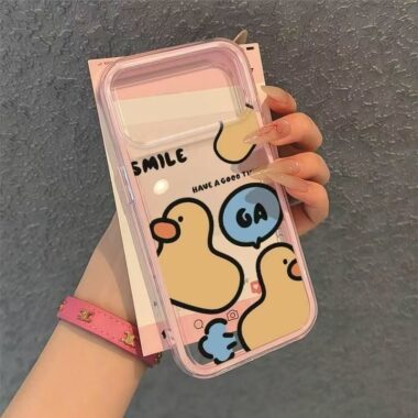 Cute cartoon duck clear shockproof iPhone 17 soft case