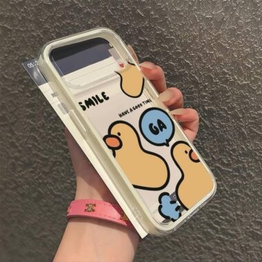 Cute cartoon duck clear shockproof iPhone 17 soft case