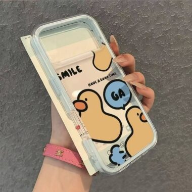 Cute cartoon duck clear shockproof iPhone 17 soft case
