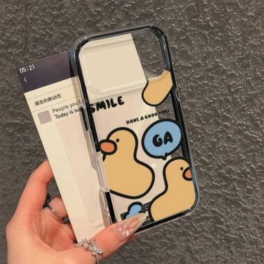 Cute cartoon duck clear shockproof iPhone 17 soft case