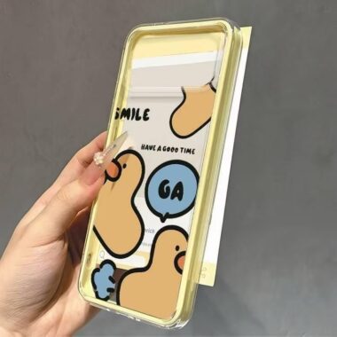 Cute cartoon duck clear shockproof iPhone 17 soft case