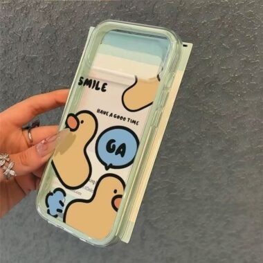 Cute cartoon duck clear shockproof iPhone 17 soft case