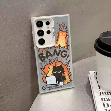 Exploding cat shockproof Samsung S25 Ultra hard case