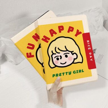 Cartoon girl and boy book style shockproof iPad case
