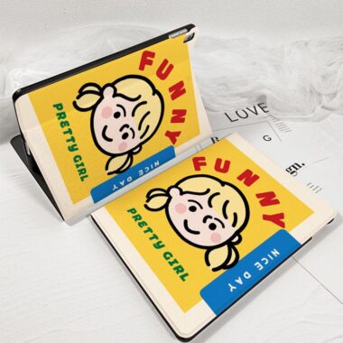 Cartoon girl and boy book style shockproof iPad case