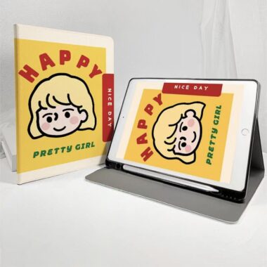 Cartoon girl and boy book style shockproof iPad case