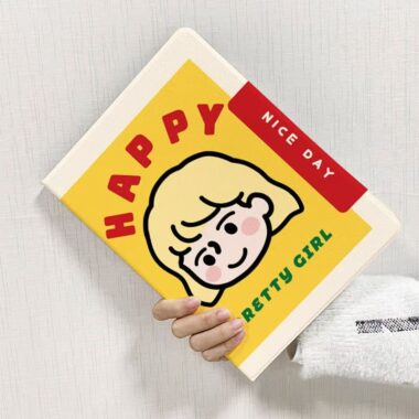 Cartoon girl and boy book style shockproof iPad case