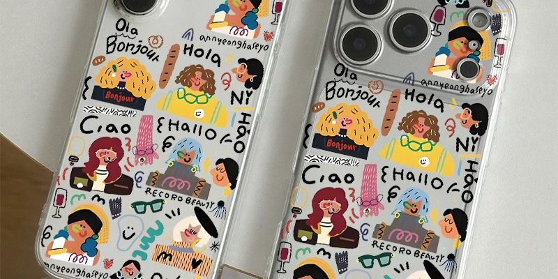 Trendy cartoon girl pattern clear soft iPhone 17 case