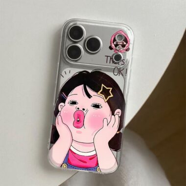 Cute cartoon girl soft clear shockproof iPhone 17 case