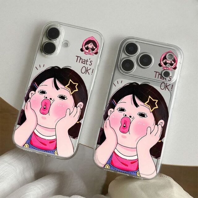 Cute cartoon girl soft clear shockproof iPhone 17 case