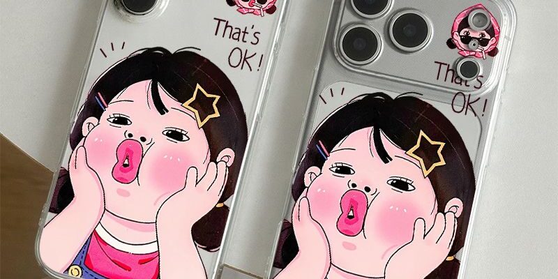 Cute cartoon girl soft clear shockproof iPhone 17 case