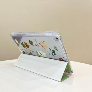 Green puppy Y-stand folding iPad protective case