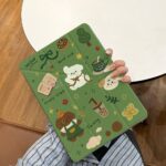 Green puppy Y-stand folding iPad protective case