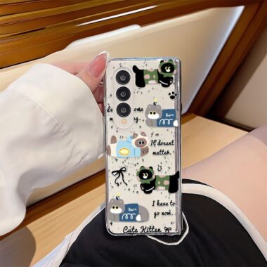 Ink splash cat hard shockproof Samsung Fold case