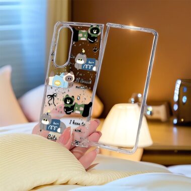 Ink splash cat hard shockproof Samsung Fold case