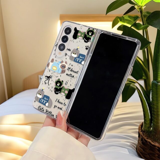 Ink splash cat hard shockproof Samsung Fold case