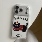 Cute cartoon kitten clear soft full cover iPhone 17 case