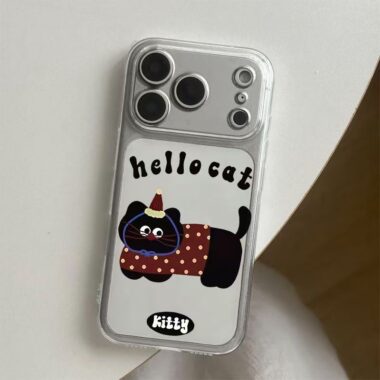 Cute cartoon kitten clear soft full cover iPhone 17 case