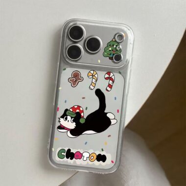 Cute cartoon kitten clear soft full cover iPhone 17 case