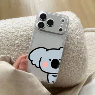 Cute koala and puppy soft clear shockproof iPhone 17 case