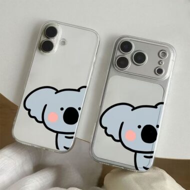 Cute koala and puppy soft clear shockproof iPhone 17 case