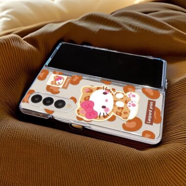Leopard Hello Kitty hard shockproof Samsung Fold case