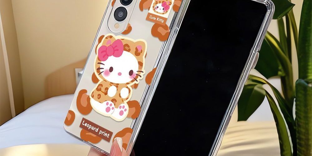 Leopard Hello Kitty hard shockproof Samsung Fold case