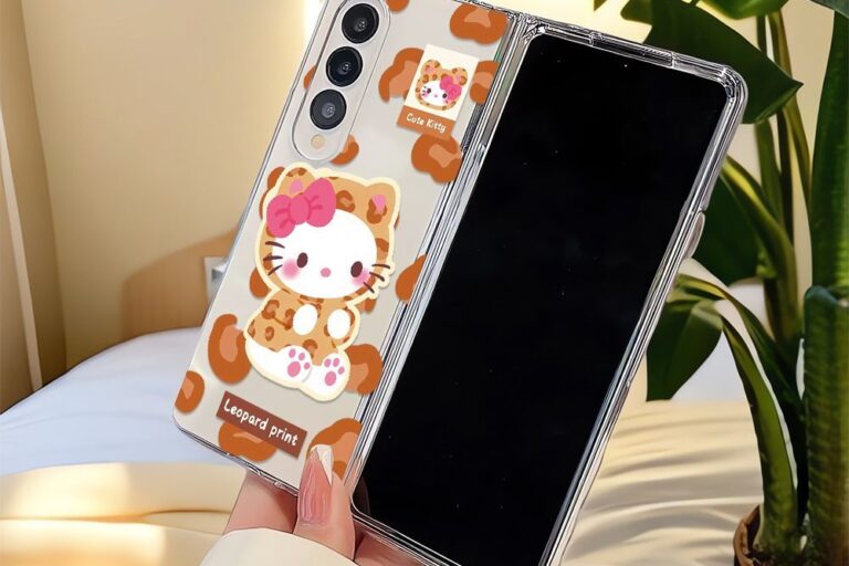 Leopard Hello Kitty hard shockproof Samsung Fold case