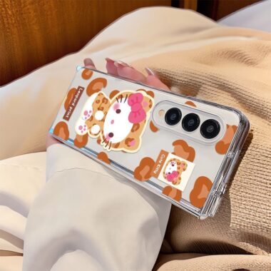 Leopard Hello Kitty hard shockproof Samsung Fold case