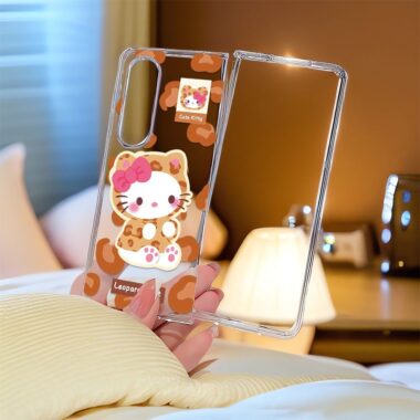 Leopard Hello Kitty hard shockproof Samsung Fold case