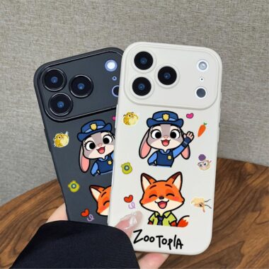 Cute Nick and Judy cartoon shockproof iPhone 17 case