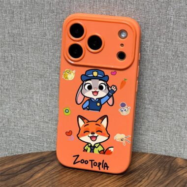 Cute Nick and Judy cartoon shockproof iPhone 17 case