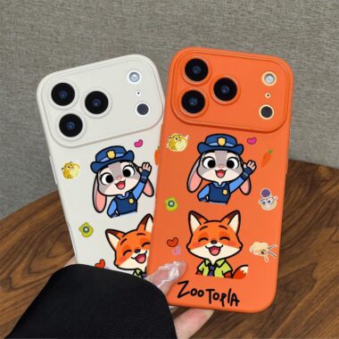 Cute Nick and Judy cartoon shockproof iPhone 17 case