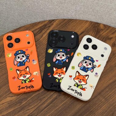Cute Nick and Judy cartoon shockproof iPhone 17 case