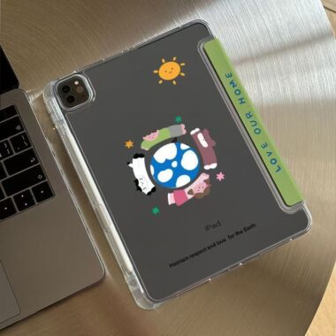 Cartoon painted kids and pets Y-fold tri-fold shockproof iPad case