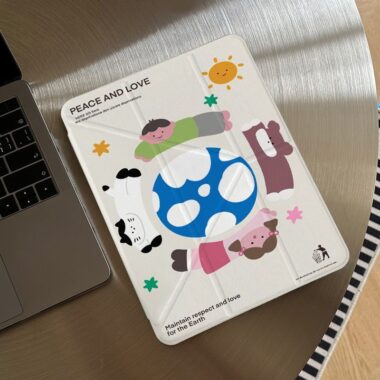 Cartoon painted kids and pets Y-fold tri-fold shockproof iPad case