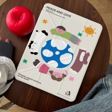 Cartoon painted kids and pets Y-fold tri-fold shockproof iPad case